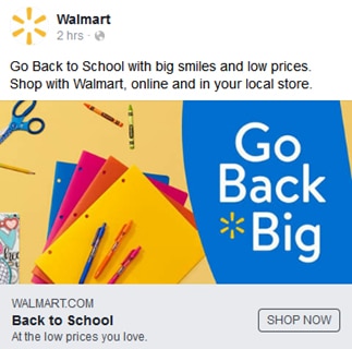 Wallmart facebook ads