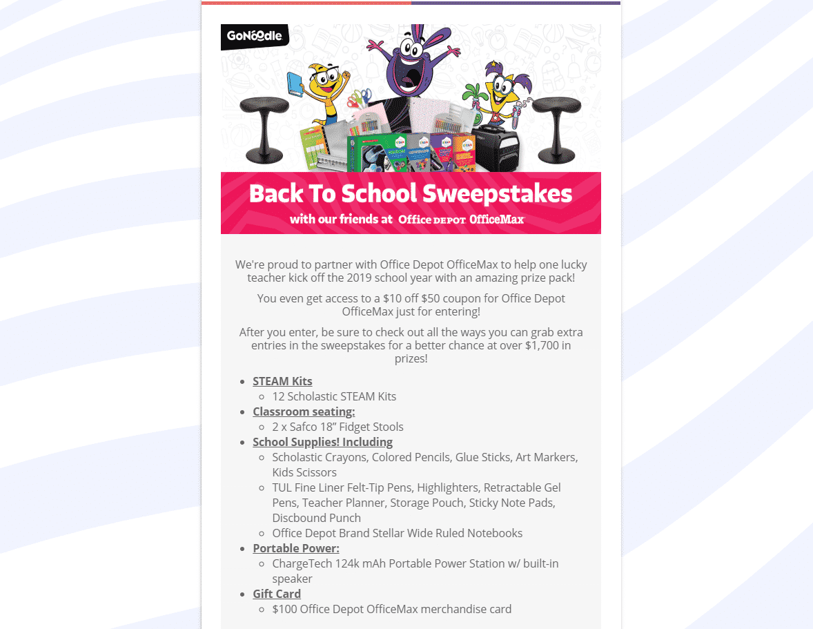 Back to School Giveaway Ideas