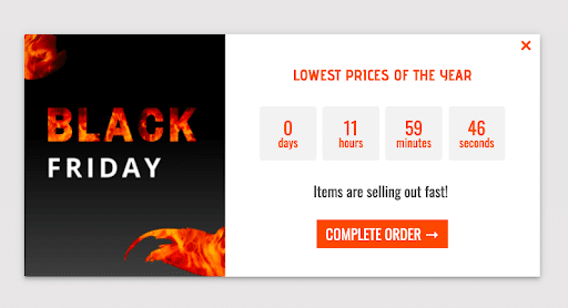 Black friday cyber monday popup design examples