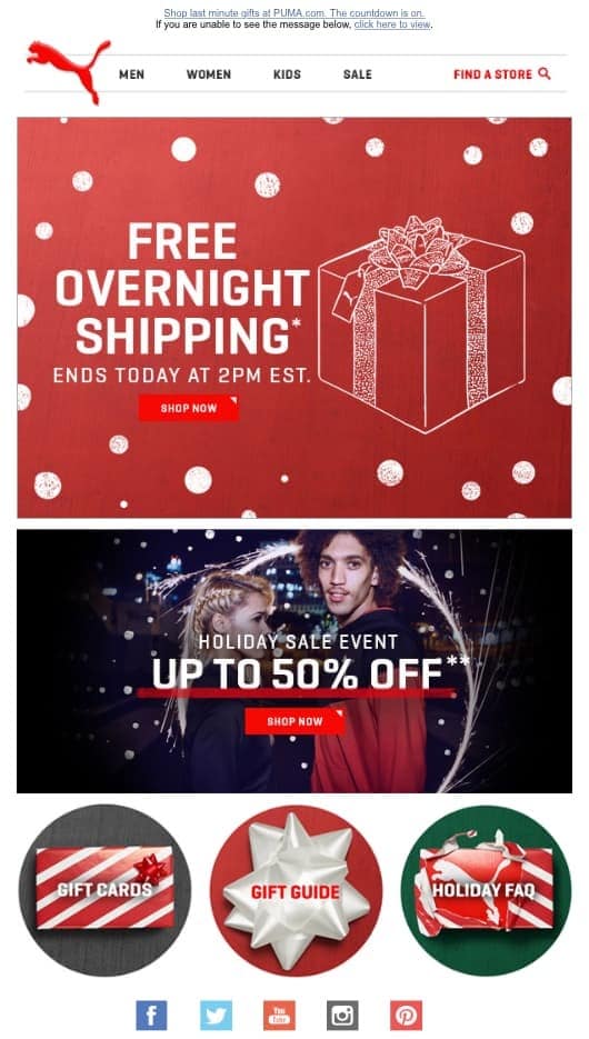 holiday marketing emails