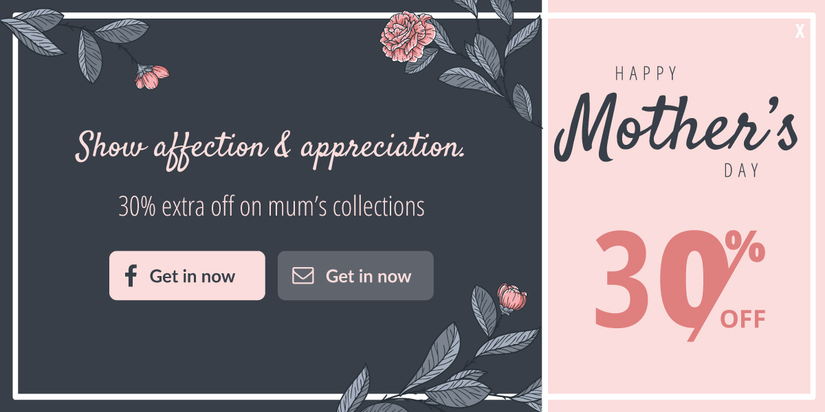Sales promotions popup for mothers day